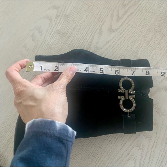 Pedro Anton black suede bootie with rhinestone bit accent, size 7 (37) - Picture 13 of 14